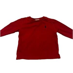 POLO Ralph Lauren 12 Months  Long Sleeve Cotton Navy Red T-Shirt